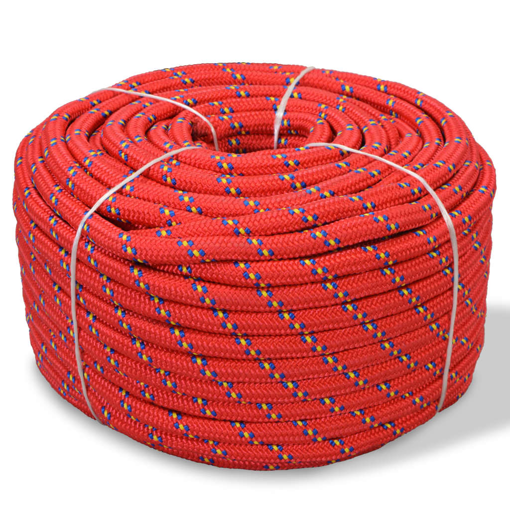 vidaXL Bootsseil Polypropylen 6 mm 100 m Rot