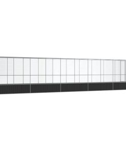 vidaXL Voliere mit Erweiterung Silbern 1042,5x107x212 cm Stahl