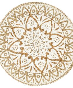 vidaXL Tischsets 6 Stk. Weiß 38 cm Rund Jute