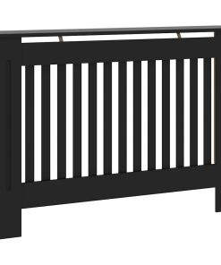 vidaXL Heizkörperverkleidung Schwarz 112x19x81,5 cm MDF