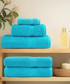 vidaXL Premium-Gästetücher SOLUND 2 Stk. Türkis 30x50 cm 600 g/m²