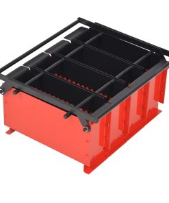 vidaXL Papierbrikettpresse Stahl 38x31x18 cm Schwarz und Rot