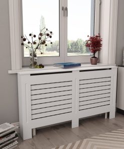 vidaXL Heizkörperverkleidungen 2 Stk. Weiß 152 x 19 x 81,5 cm MDF