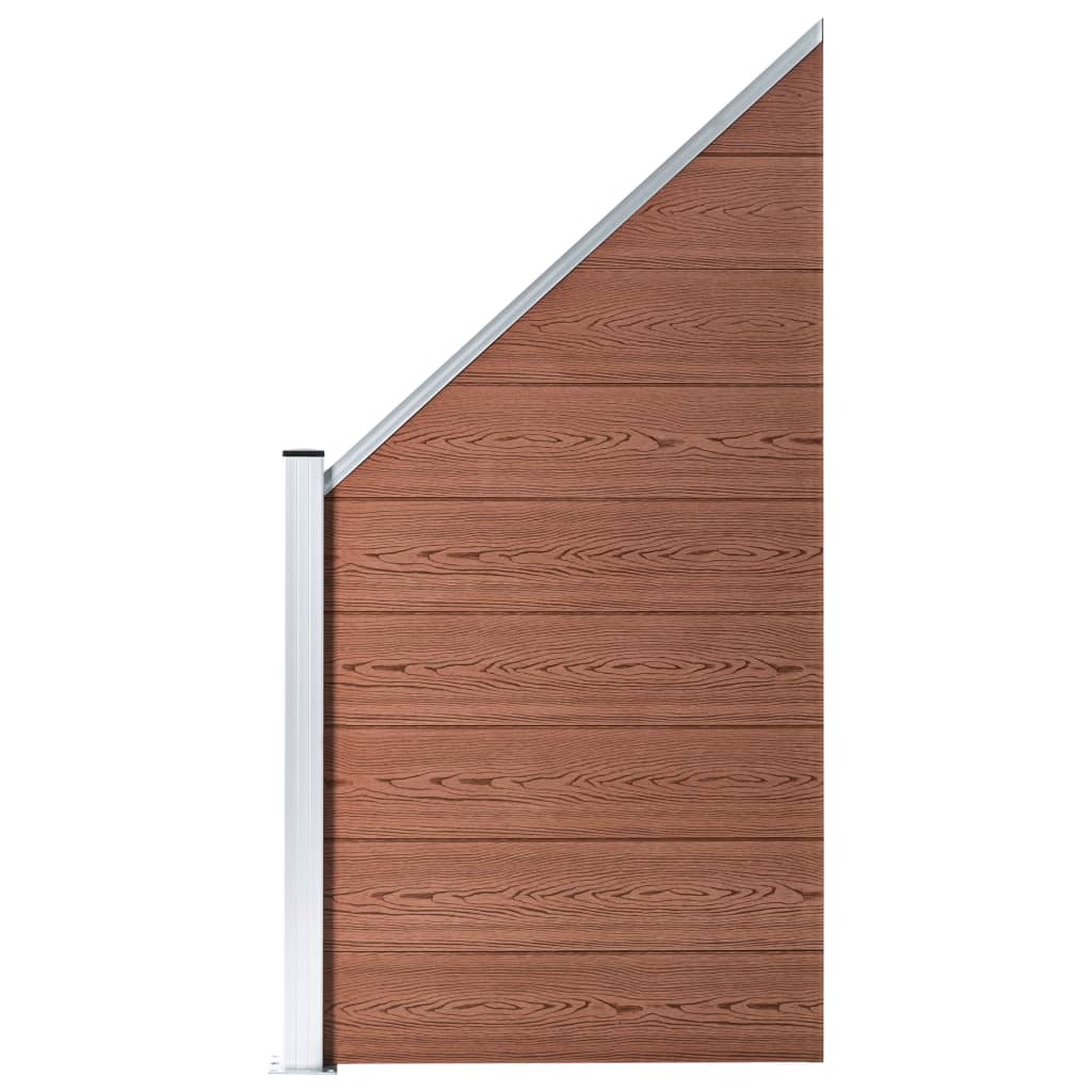vidaXL WPC Zaun-Set 1 Quadrat + 1 Schräge 273x186 cm Braun