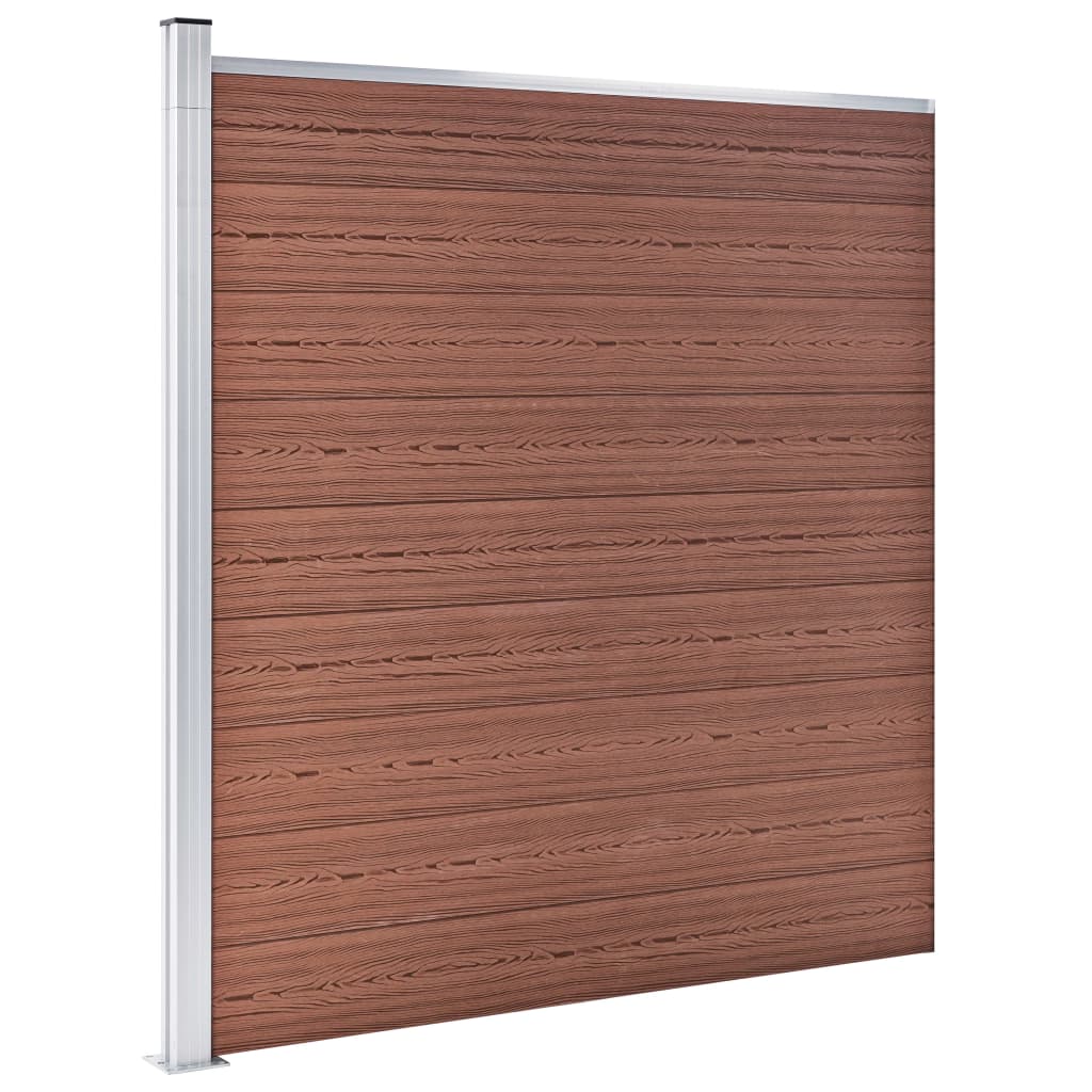 vidaXL WPC Zaun-Set 9 Quadrate + 1 Schräge 1657x186 cm Braun