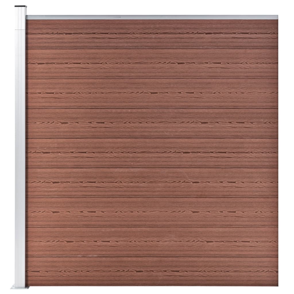vidaXL WPC Zaun-Set 8 Quadrate + 1 Schräge 1484x186 cm Braun