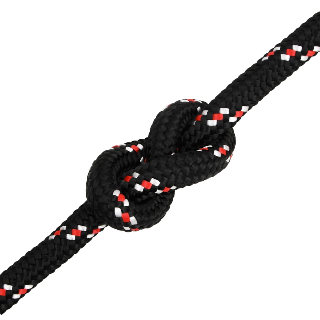 vidaXL Bootsseil Schwarz 20 mm 100 m Polypropylen