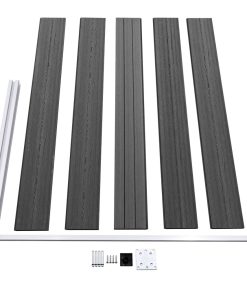 vidaXL Zaunelement Set WPC 353x105 cm Schwarz