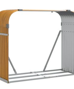 vidaXL Kaminholzunterstand Hellbraun 120x45x100 cm Verzinkter Stahl