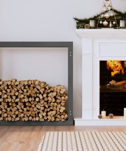 vidaXL Kaminholzregal Grau 100x25x100 cm Massivholz Kiefer