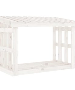 vidaXL Kaminholzregal Weiß 108x64,5x77 cm Massivholz Kiefer
