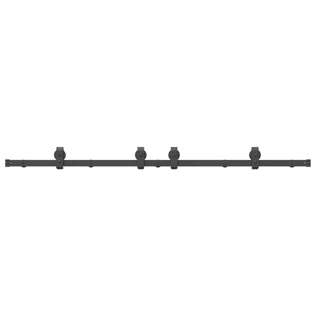 vidaXL Schiebetürbeschlag-Set 183 cm Stahl Schwarz