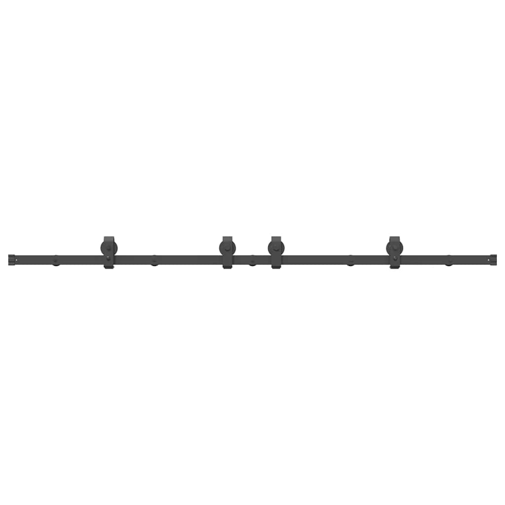 vidaXL Schiebetürbeschlag-Set 200 cm Stahl Schwarz