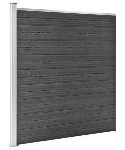 vidaXL Zaunelement Set WPC 1391x186 cm Schwarz