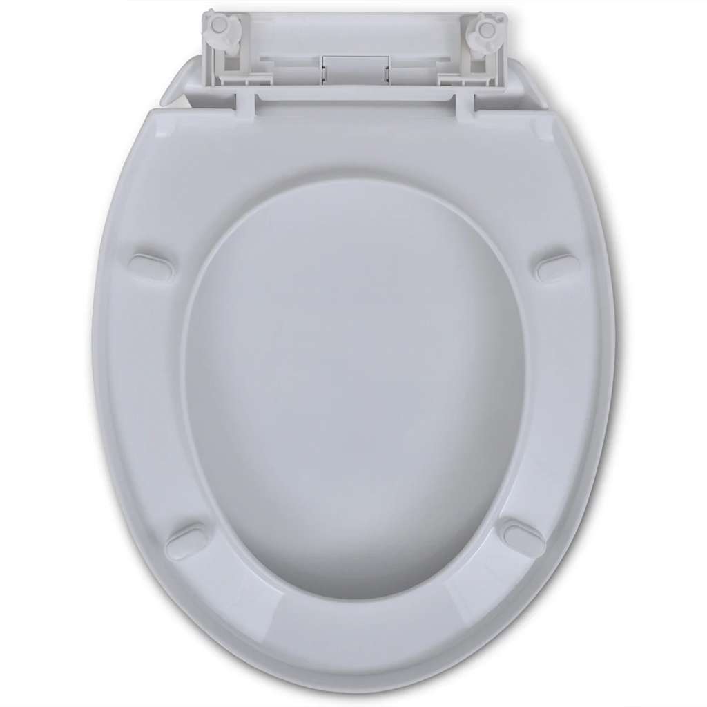 vidaXL Toilettensitz mit Absenkautomatik Weiß Oval