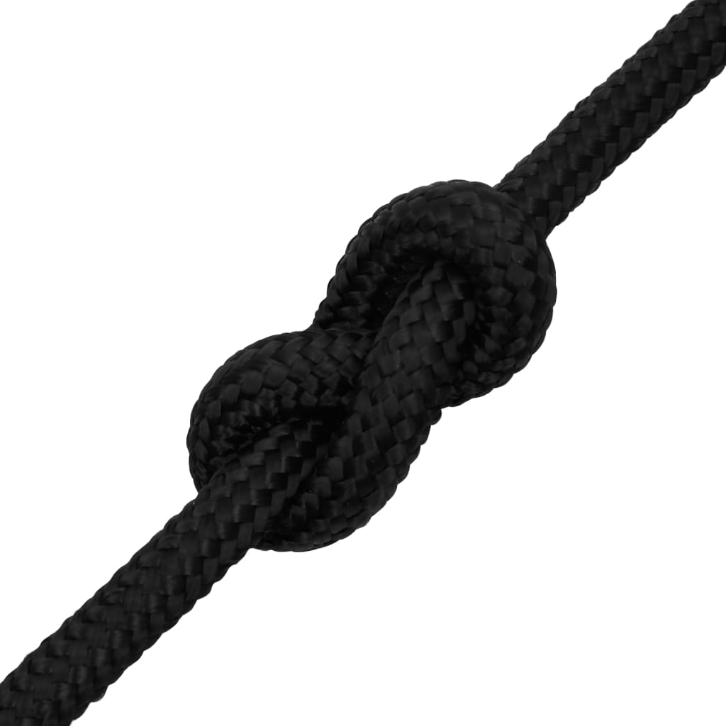 vidaXL Bootsseil Schwarz 16 mm 100 m Polypropylen