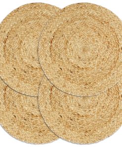 vidaXL Tischsets 4 Stk. Natur 38 cm Rund Jute