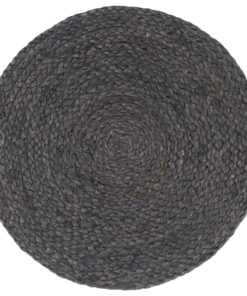 vidaXL Tischsets 6 Stk. Dunkelgrau 38 cm Rund Jute