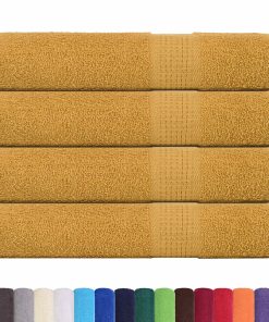 vidaXL Saunatücher 4 Stk. Golden 80x200 cm 360 g/m² 100% Baumwolle