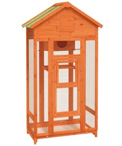 vidaXL Voliere Braun 91,5x53x170 cm Massivholz Kiefer