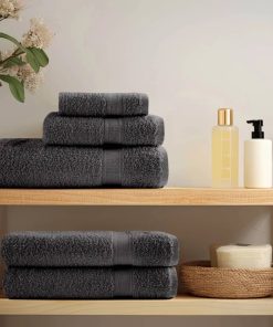 vidaXL Premium-Duschtücher SOLUND 10 Stk. Anthrazit 70x140 cm 600 g/m²