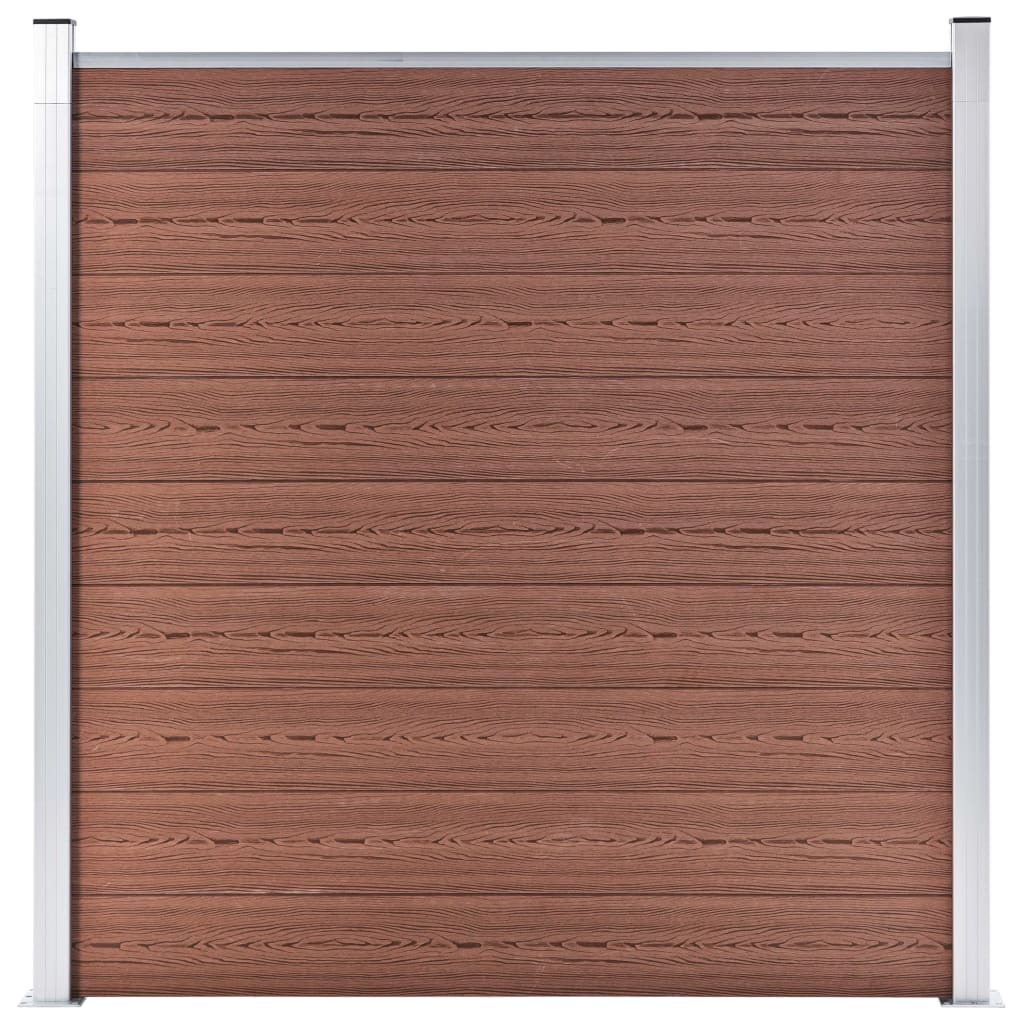 vidaXL WPC Zaun-Set 2 Quadrate + 1 Schräge 446x186 cm Braun