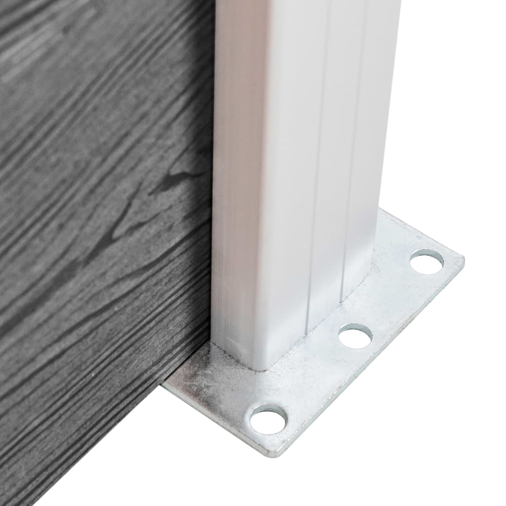 vidaXL WPC Zaun-Set 5 Quadrate + 1 Schräge 965x186 cm Grau