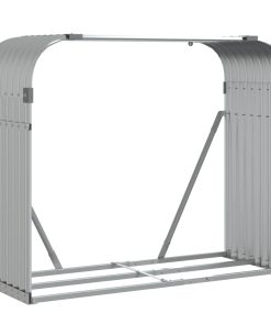 vidaXL Kaminholzunterstand Silbern 120x45x100 cm Verzinkter Stahl