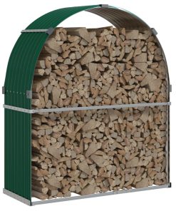 vidaXL Kaminholzunterstand Grün 120x45x140 cm Verzinkter Stahl