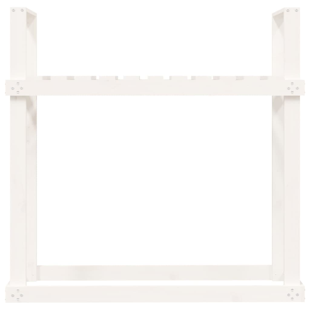 vidaXL Kaminholzregal Weiß 110x35x108,5 cm Massivholz Kiefer