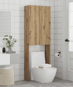 vidaXL Waschmaschinenschrank Artisan-Eiche 64x25,5x190 cm