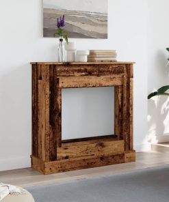 vidaXL Kaminumrandung Altholz-Optik 90x30x90 cm Holzwerkstoff
