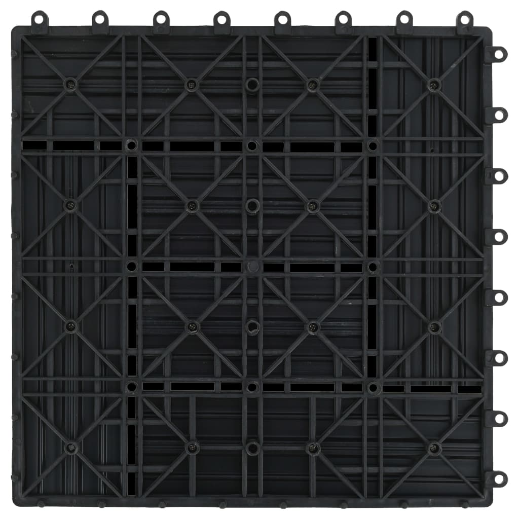 vidaXL Terrassenfliesen 11 Stück WPC 30 x 30 cm 1 qm Schwarz
