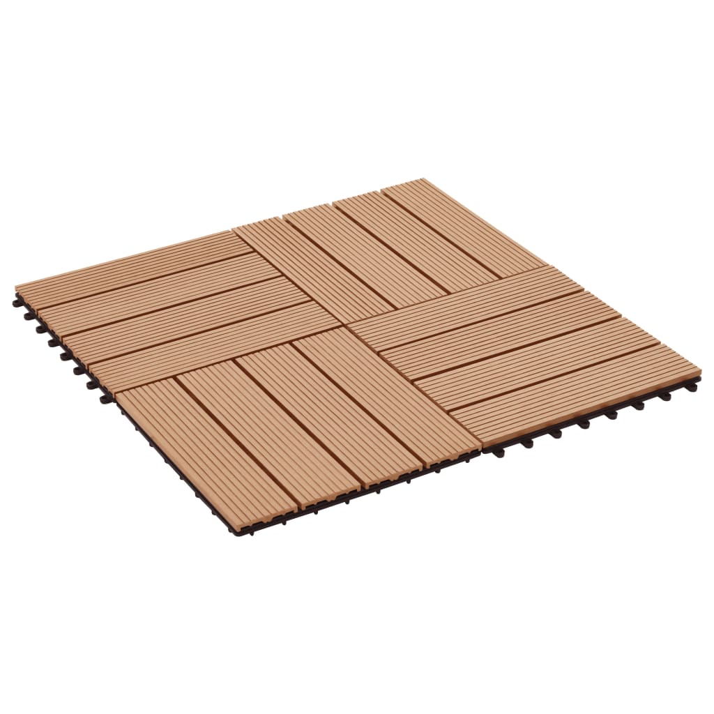 vidaXL Terrassenfliesen 11 Stück WPC 30 x 30 cm 1 qm Teakholzfarbe