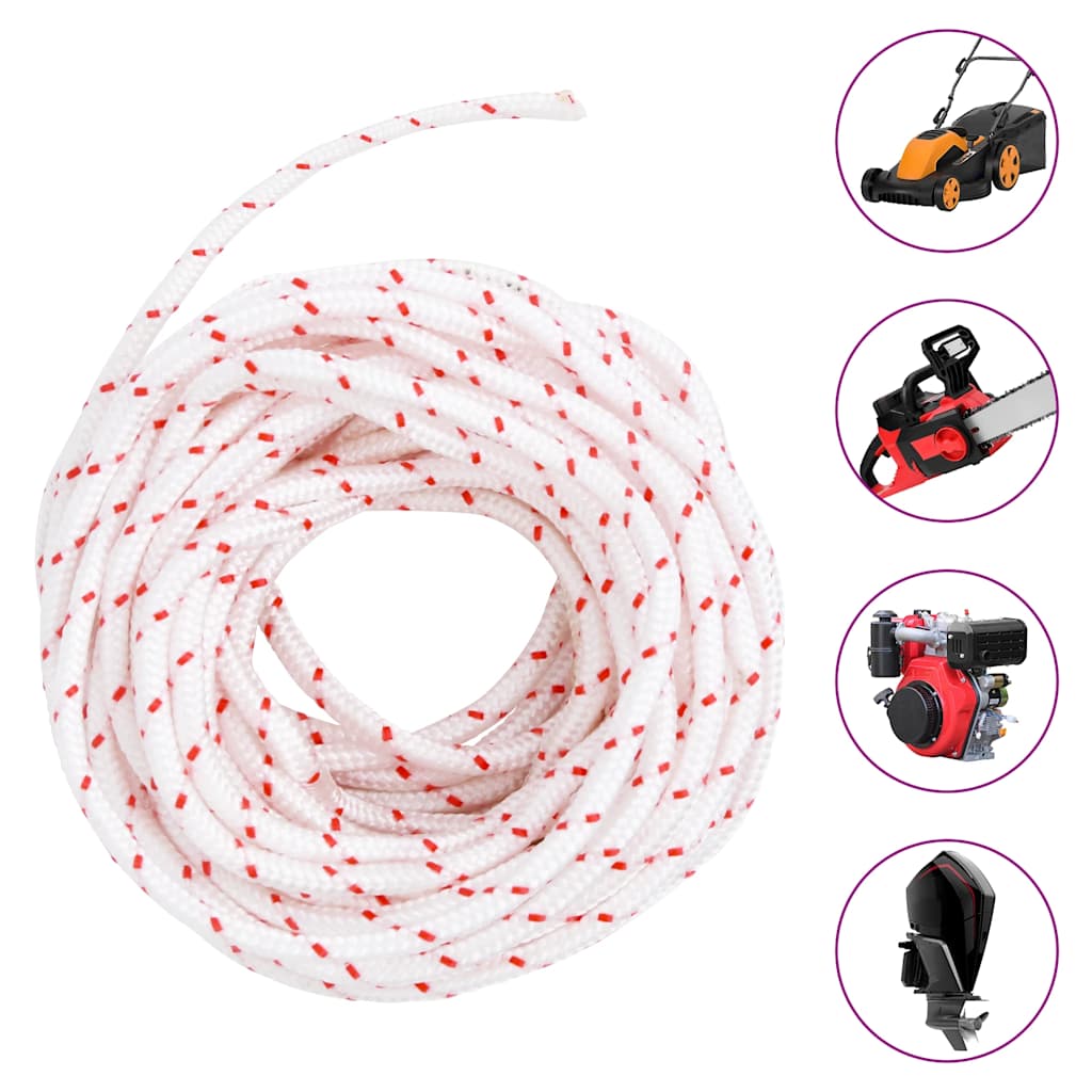 vidaXL Starterseil Weiß und Rot Ø5 mm 10 m Nylon