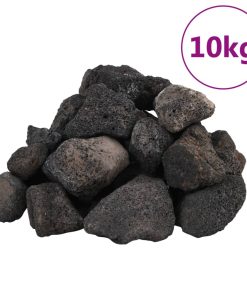 vidaXL Lavagranulat 10 kg Schwarz 5-8 cm