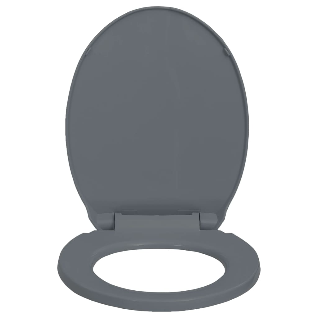 vidaXL Toilettensitz mit Absenkautomatik Grau Oval