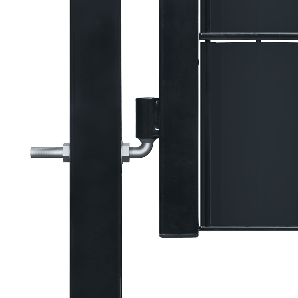vidaXL Zauntor PVC und Stahl 100x164 cm Anthrazit