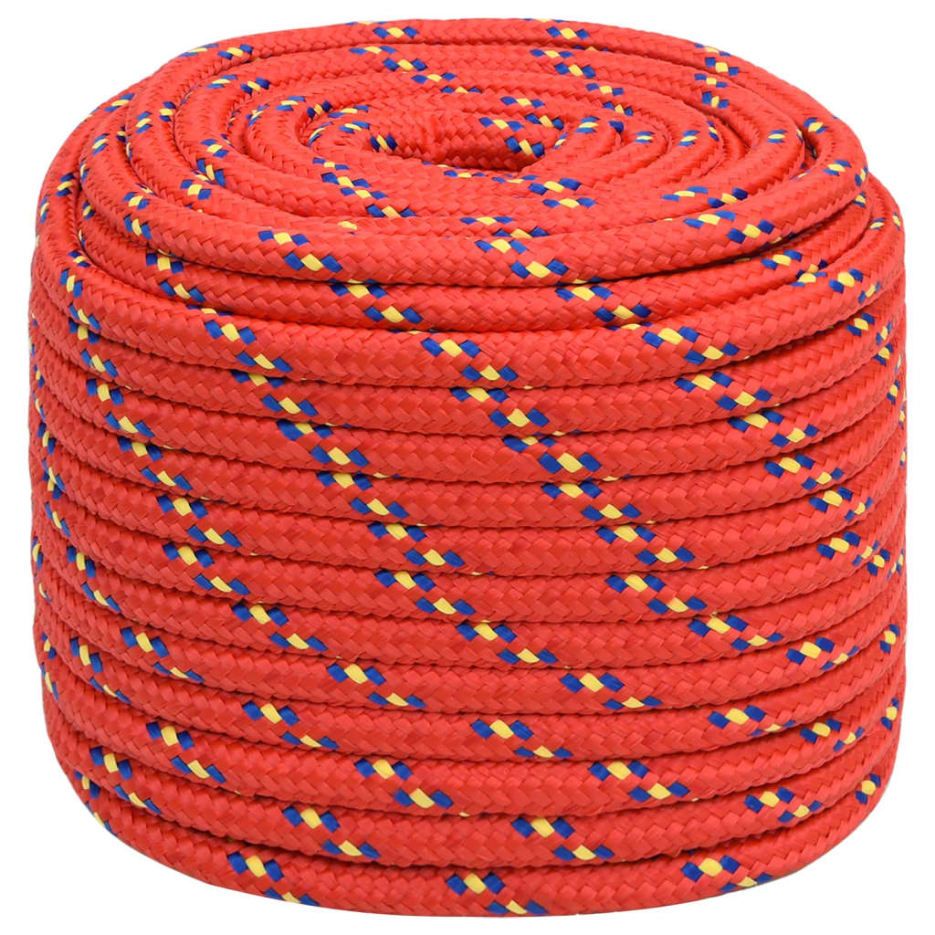 vidaXL Bootsseil Rot 16 mm 25 m Polypropylen