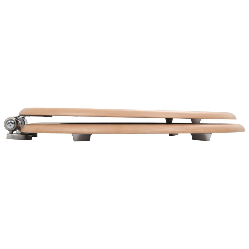 vidaXL Toilettensitze 2 Stk. mit Soft-Close-Deckel MDF Bambus-Design
