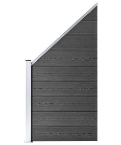 vidaXL Zaunelement Set WPC 619x(105-186) cm Schwarz