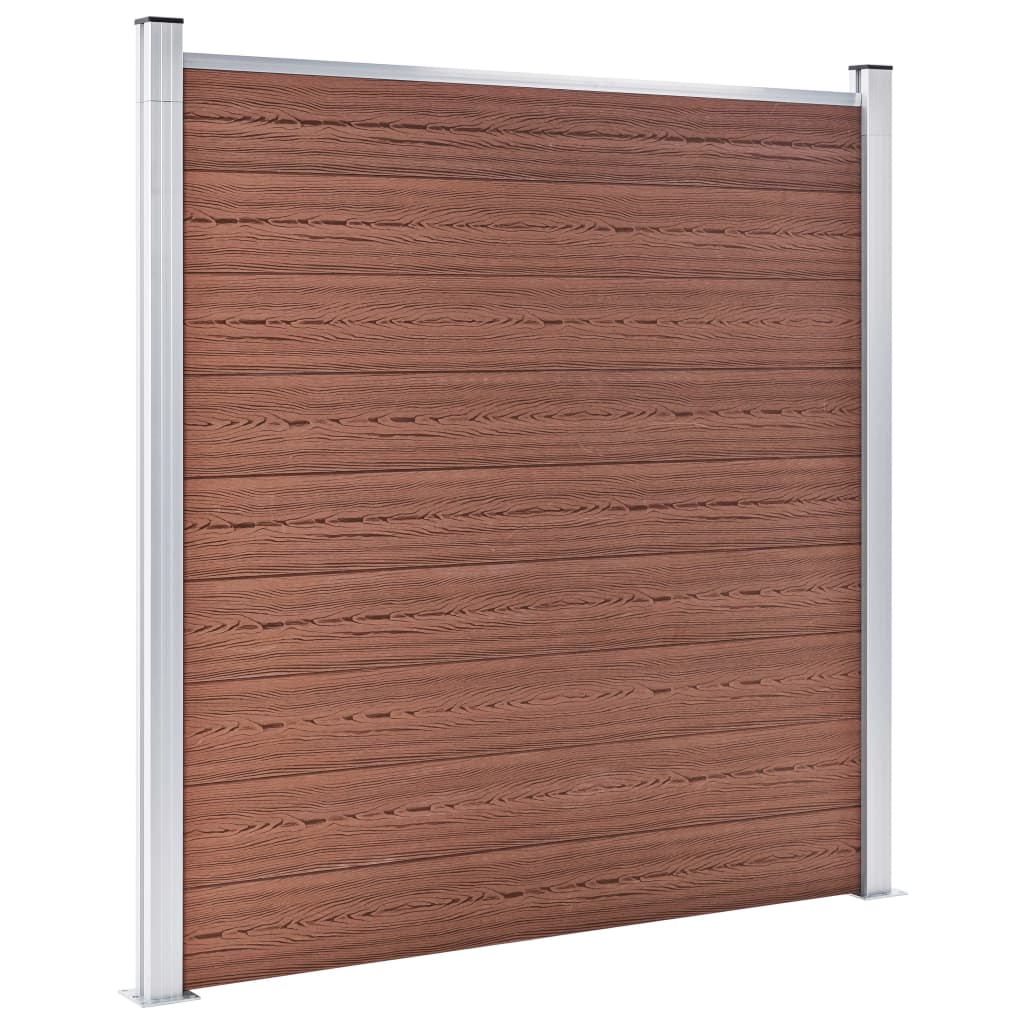 vidaXL WPC Zaun-Set 7 Quadrate + 1 Schräge 1311x186 cm Braun