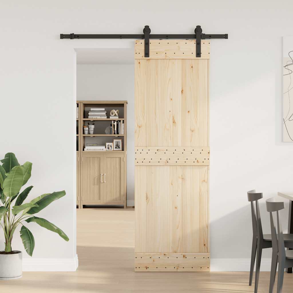 vidaXL Schiebetürbeschlag-Set 183 cm Stahl Schwarz
