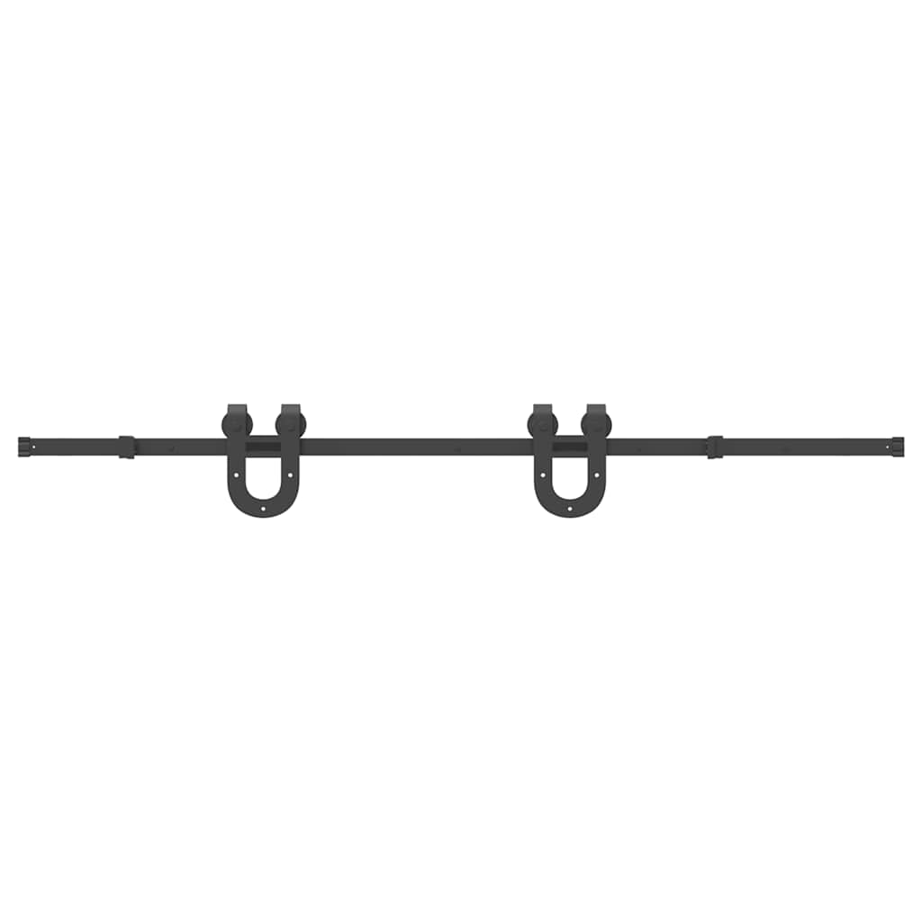 vidaXL Schiebetürbeschlag-Set 200 cm Stahl Schwarz