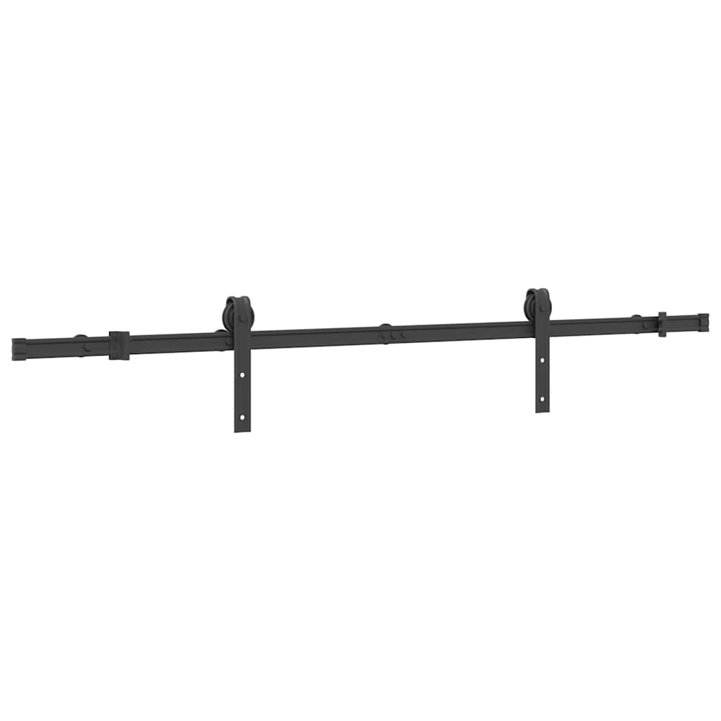 vidaXL Schiebetürbeschlag-Set 183 cm Stahl Schwarz
