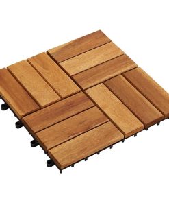 10 x Fliese aus Akazienholz 30 x 30 cm