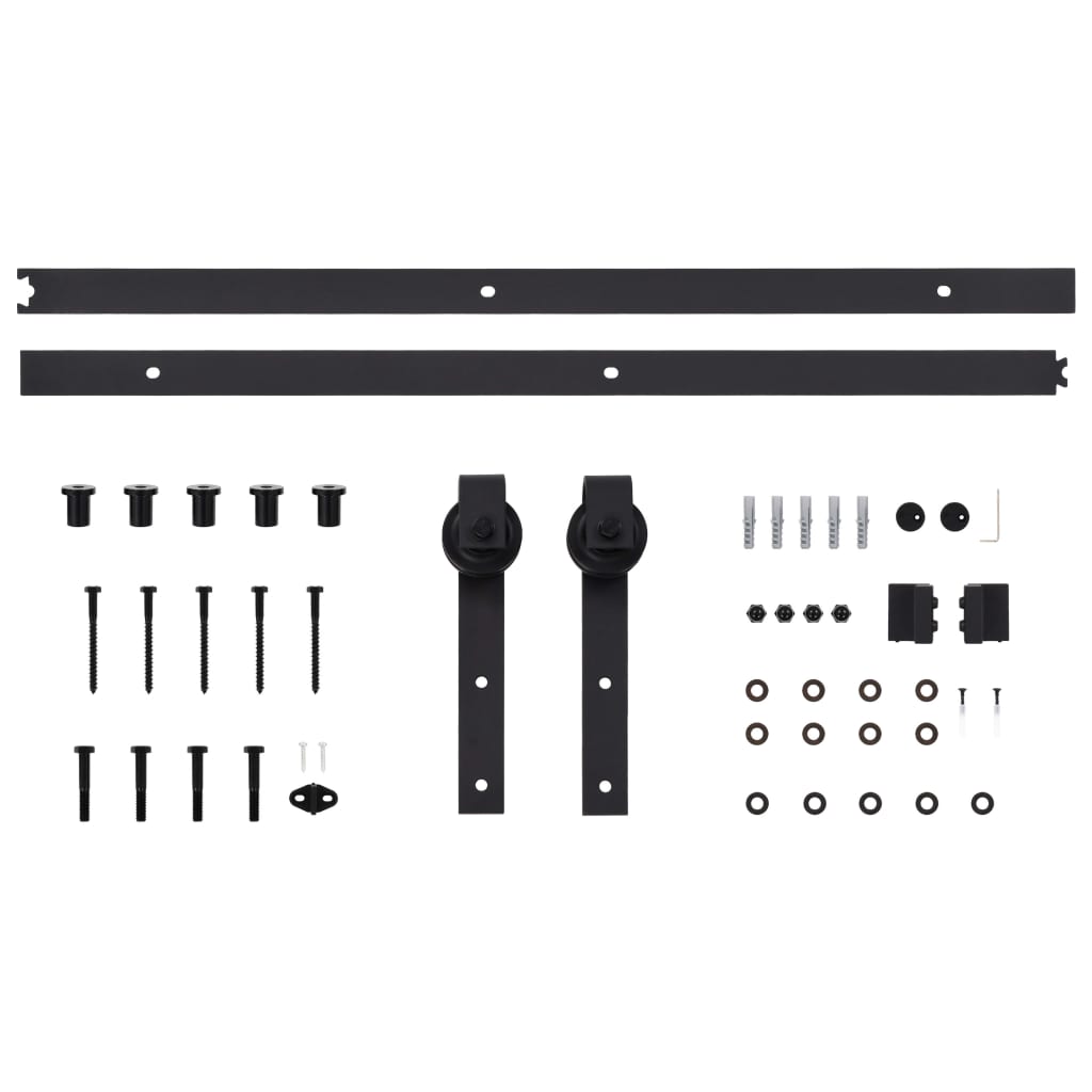 vidaXL Schiebetürbeschlag-Set SKIEN 183 cm Stahl Schwarz
