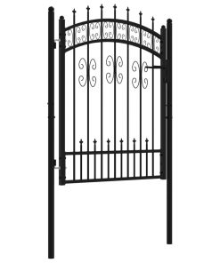 vidaXL Zauntor mit Speerspitzen Schwarz 103x175 cm Stahl