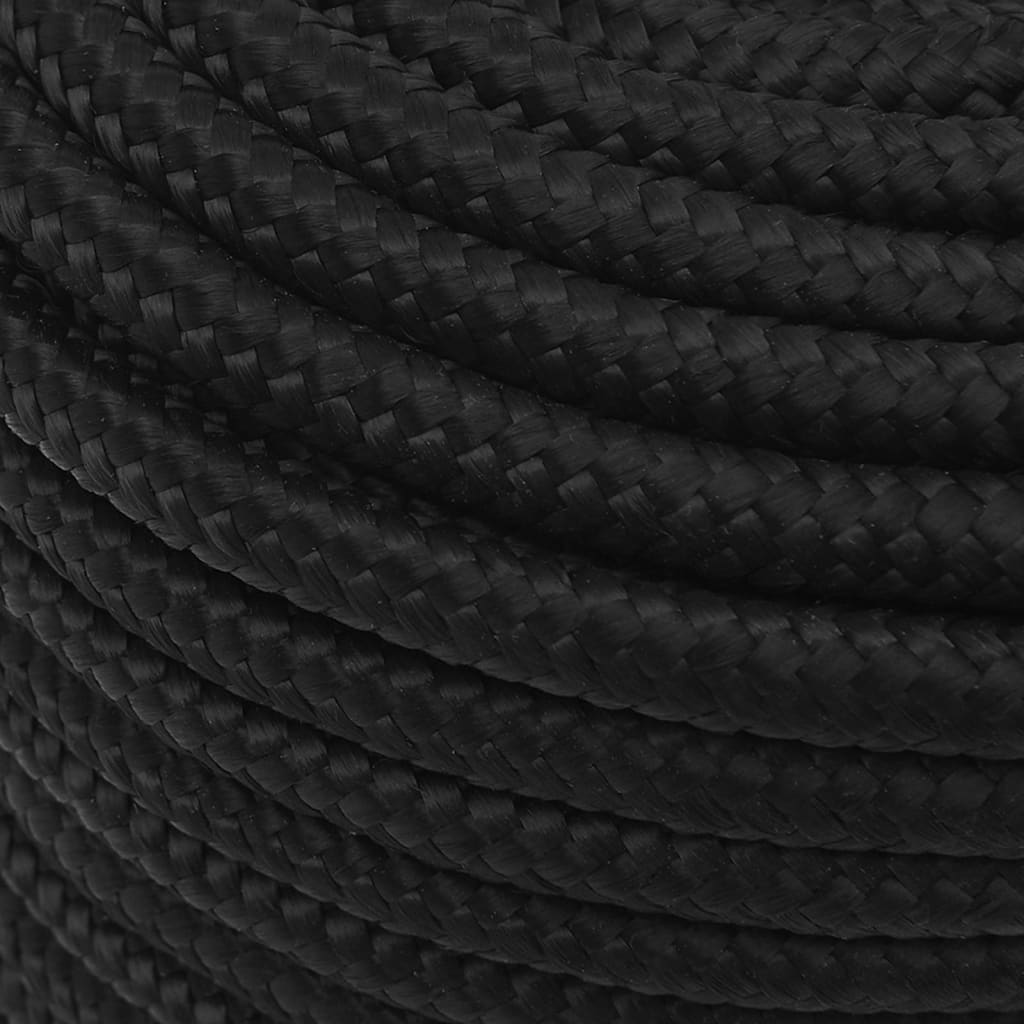 vidaXL Bootsseil Schwarz 12 mm 25 m Polypropylen