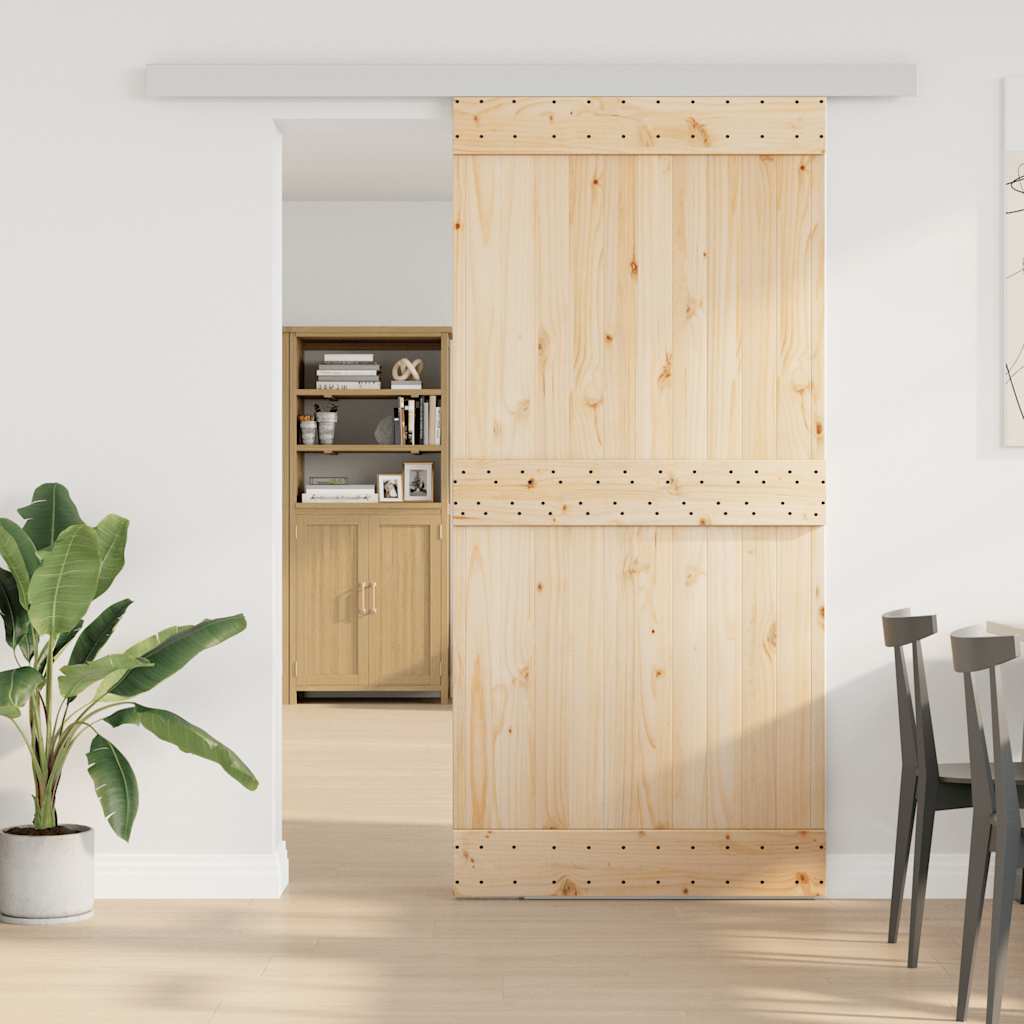vidaXL Schiebetürbeschlag-Set 200 cm Aluminiumlegierung Silbern